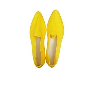 Womens Knit Pointed Toe Loafers Slip On Flats Comfort Casual Shoes Yellow‎